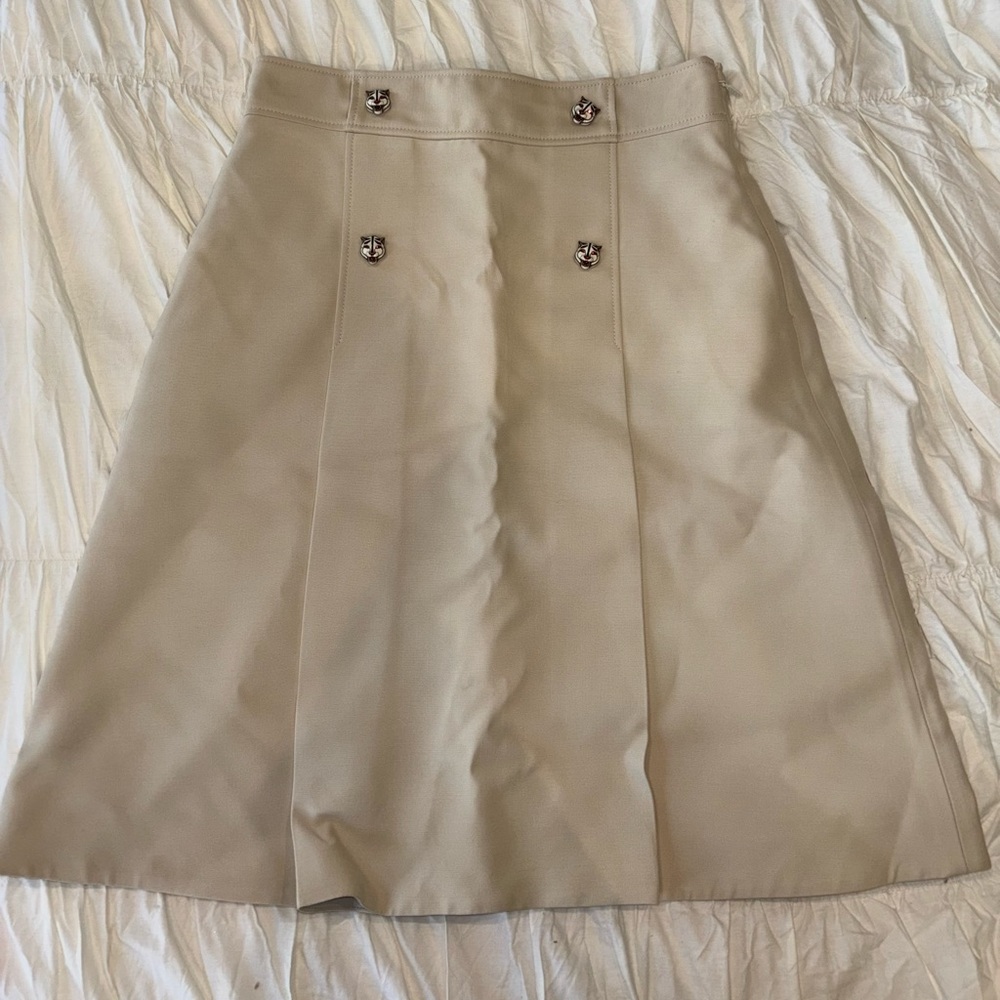 Gucci Tiger Heads Wool Ivory Skirt